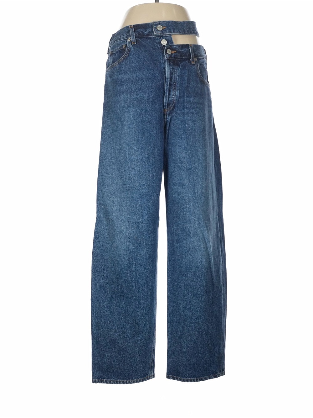 Agolde Women's Relaxed Wide-Leg Blue Denim Jeans